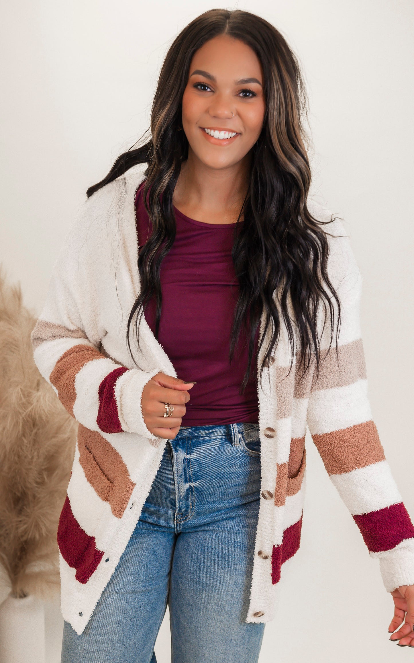 Button Bliss Stripe Cardigan by Salty Wave