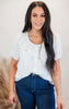 Floral Embroidery Scoop Neck Blouse