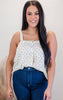 Ivory Button Print Cami Tank Top