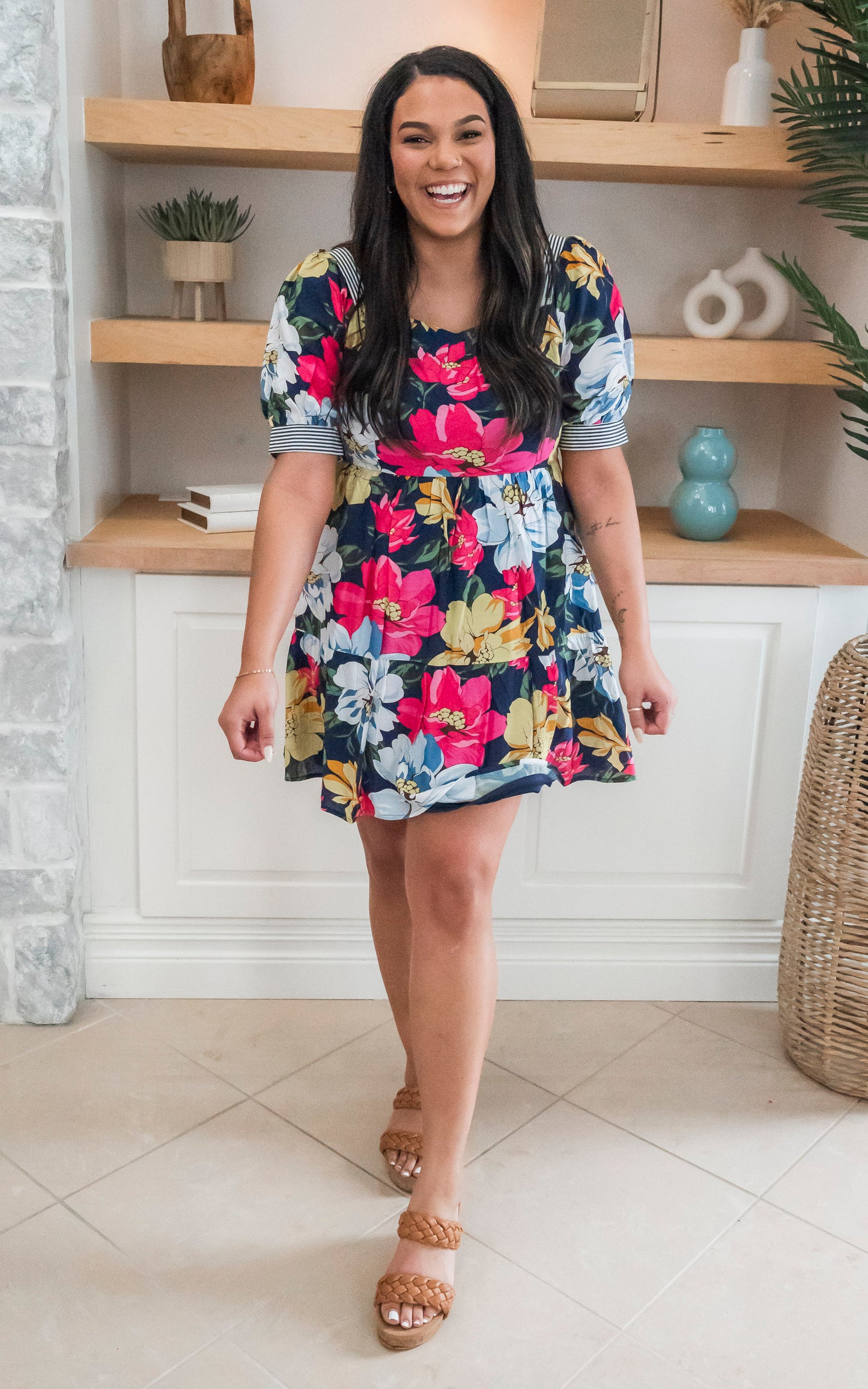 Spring Floral Print Dress