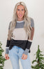 Charcoal Colorblock Pullover Sweater