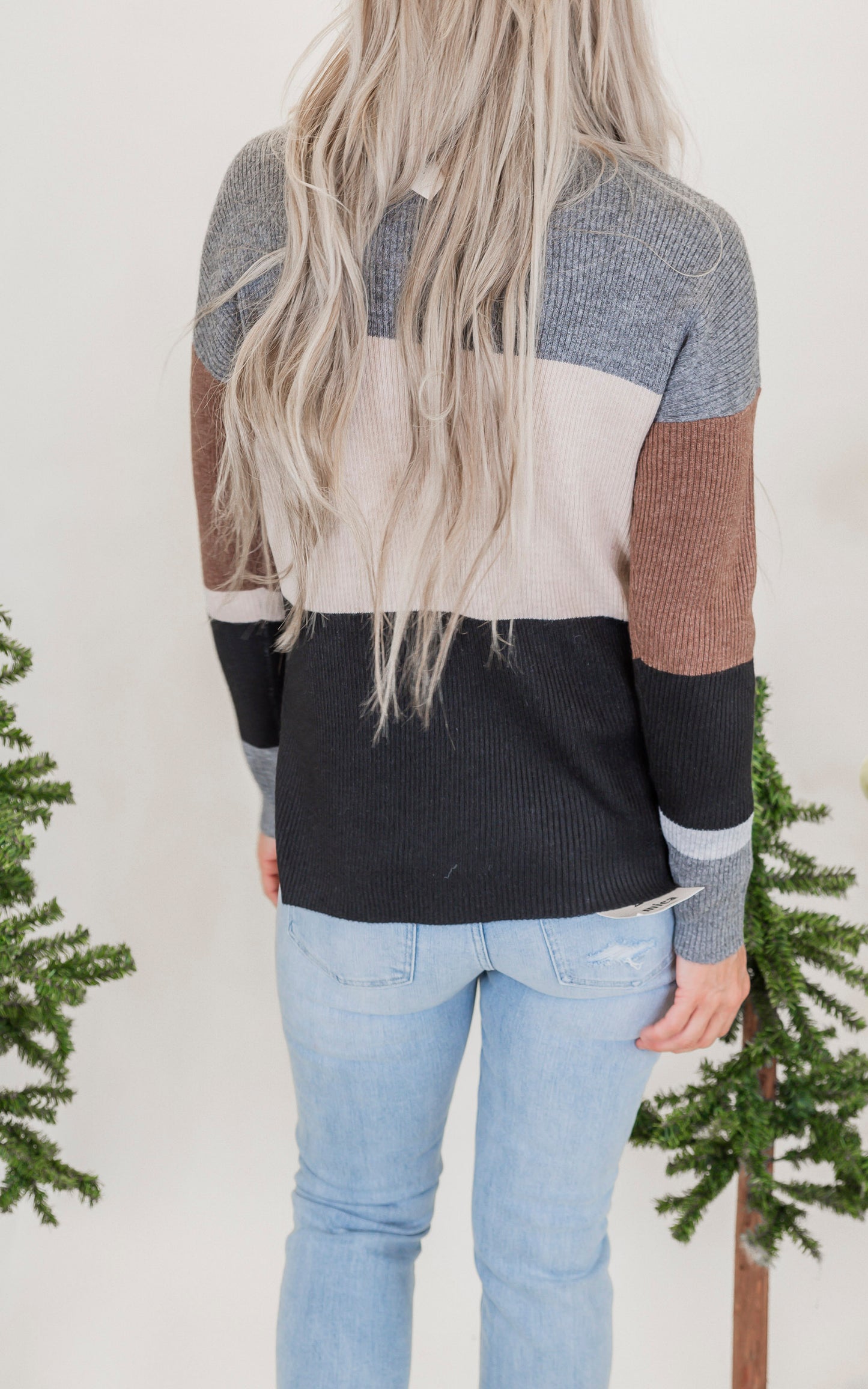 Charcoal Colorblock Pullover Sweater