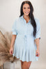 Walk Along the Shoreline Tie Mini Dress