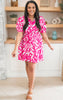 Hot Pink Belted Collar Dress