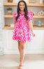 Hot Pink Belted Collar Dress