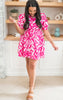 Hot Pink Belted Collar Dress