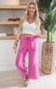 Fuchsia Textured Wide Leg Pants