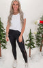 High Waisted Solid Knit Leggings