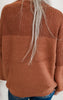 Camel Mock Neck Bubble Sleeve Knit Sweater