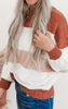 Rust Colorblock Striped Sweater Top