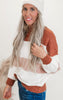 Rust Colorblock Striped Sweater Top