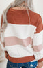 Rust Colorblock Striped Sweater Top