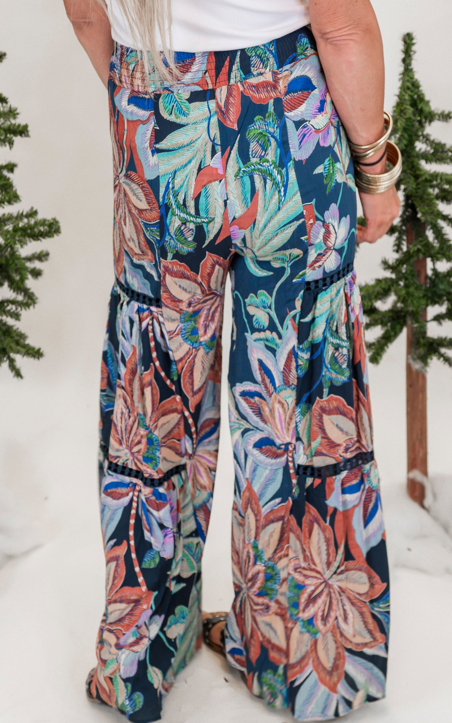 Midnight Fall Floral Wide Leg Pant