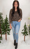 Nina Leopard Button Up Top