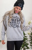 Always Cold Leopard Holiday Graphic Crewneck Sweatshirt