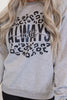 Always Cold Leopard Holiday Graphic Crewneck Sweatshirt