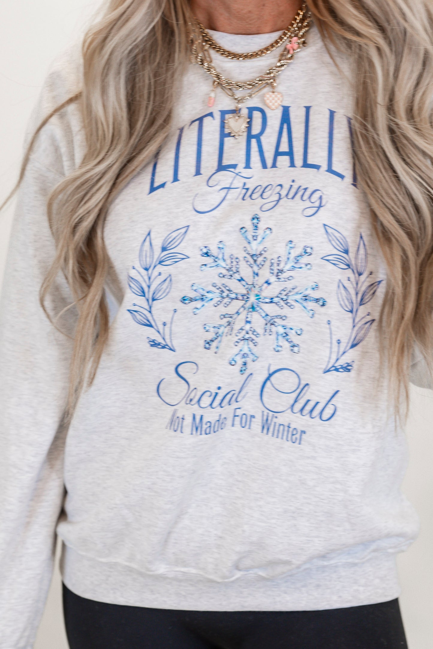 Literally Freezing Holiday Graphic Crewneck Sweatshirt