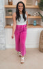 Fuchsia Textured Wide Leg Pants