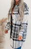 Ink Plaid Long Shacket - Final Sale