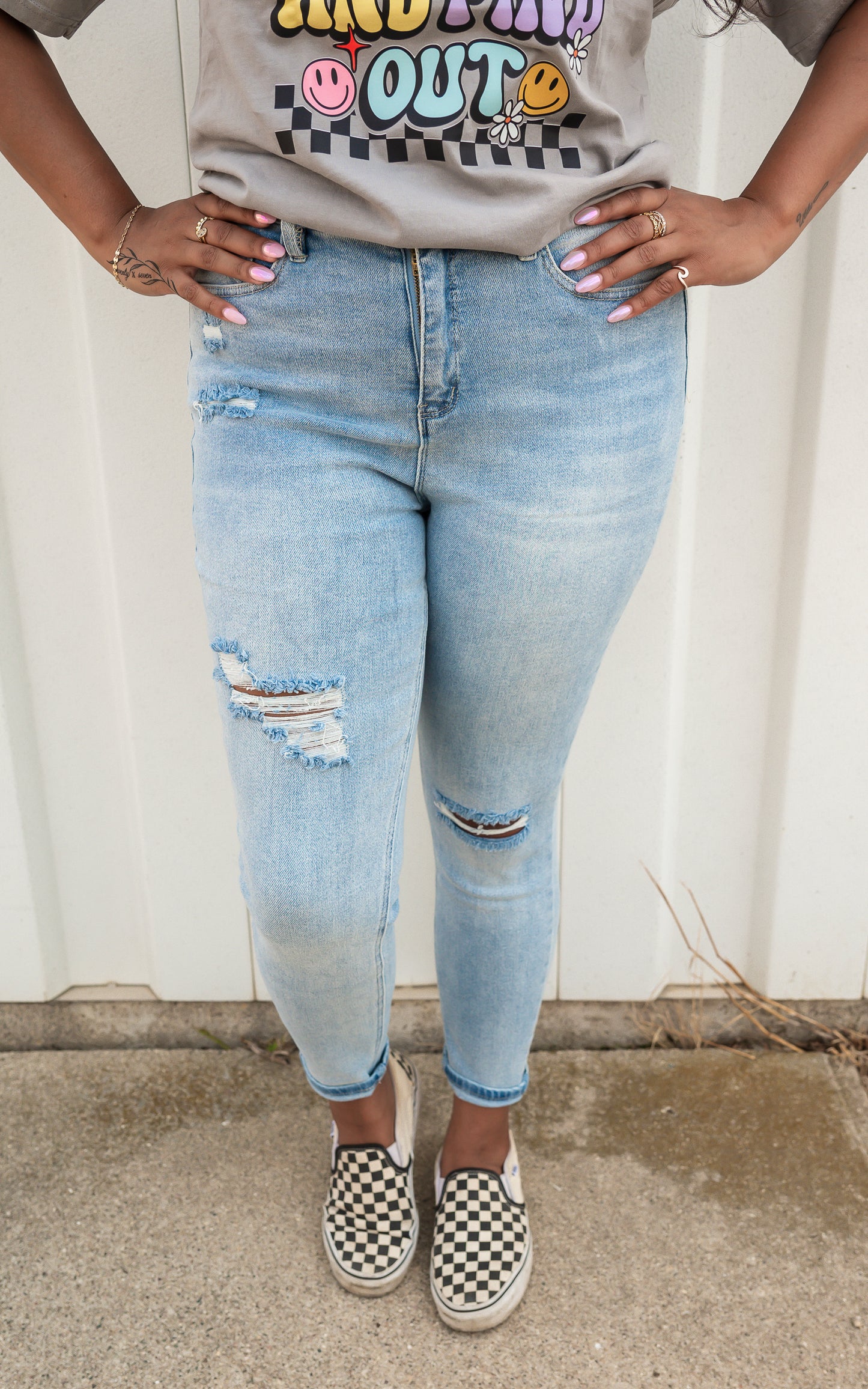 YMI Vintage Dream High Rise Distressed Skinny Denim Jean