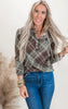 Plaid Puff Sleeve Long Sleeve Top