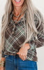 Plaid Puff Sleeve Long Sleeve Top