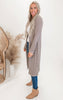 Solid Long Waffle Cardigan