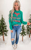 Hallelujah! Where's the Tylenol? Holiday Garment Dyed Long Sleeve Graphic Top