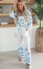 White Palm Tree Wide Leg Pants - Final Sale