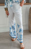 White Palm Tree Wide Leg Pants - Final Sale