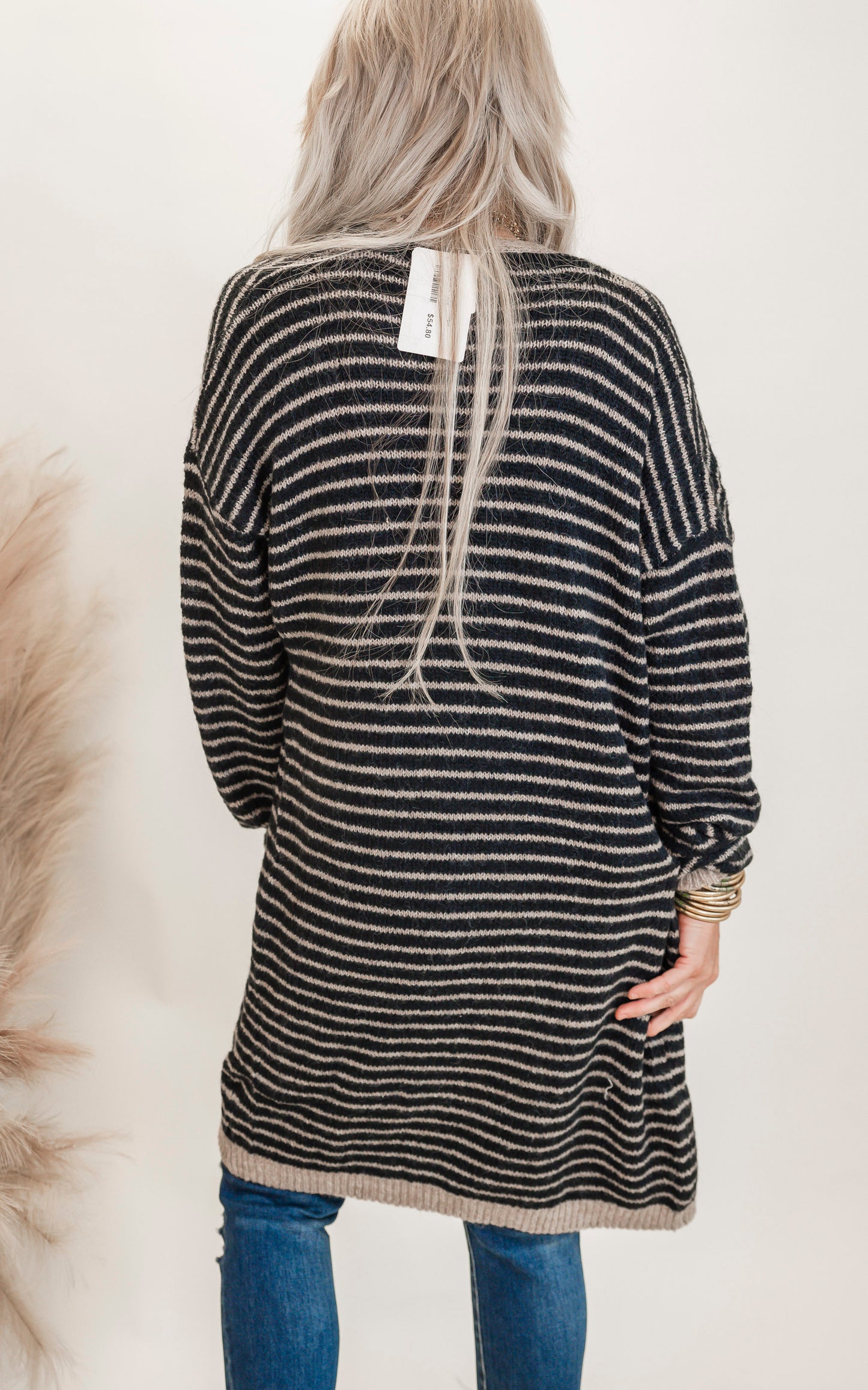 Long Sleeve Striped Cardigan