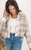 Beige Plaid Button Front Shirt - Oli & Hali - Final Sale