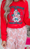 Christmas Cakes Social Club Holiday Red Long Sleeve Graphic Top