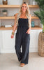 Black Mineral Wash Jumpsuit - Final Sale