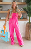 Hot Pink Mineral Wash Jumpsuit - Final Sale