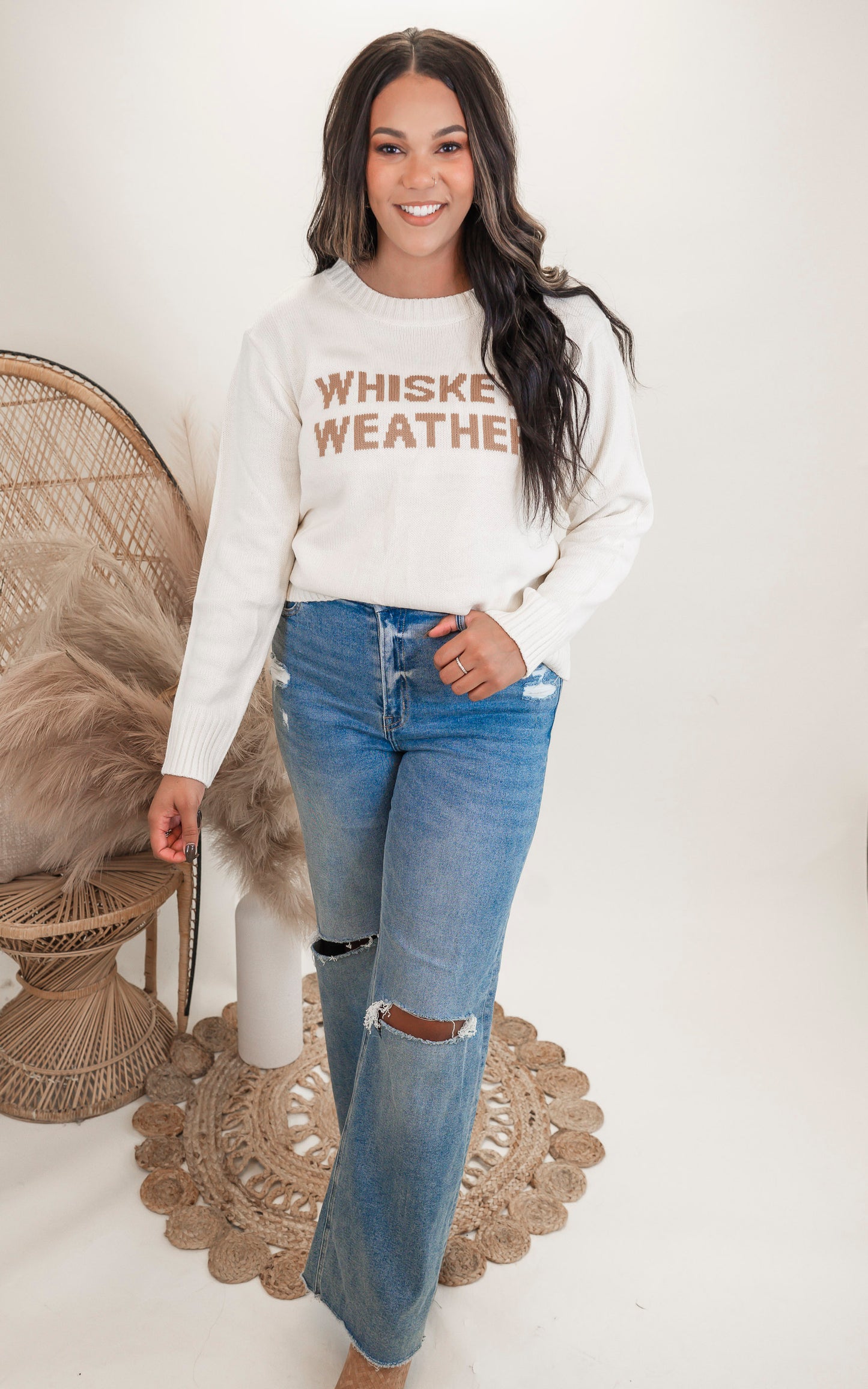 Ivory Whiskey Weather Sweater