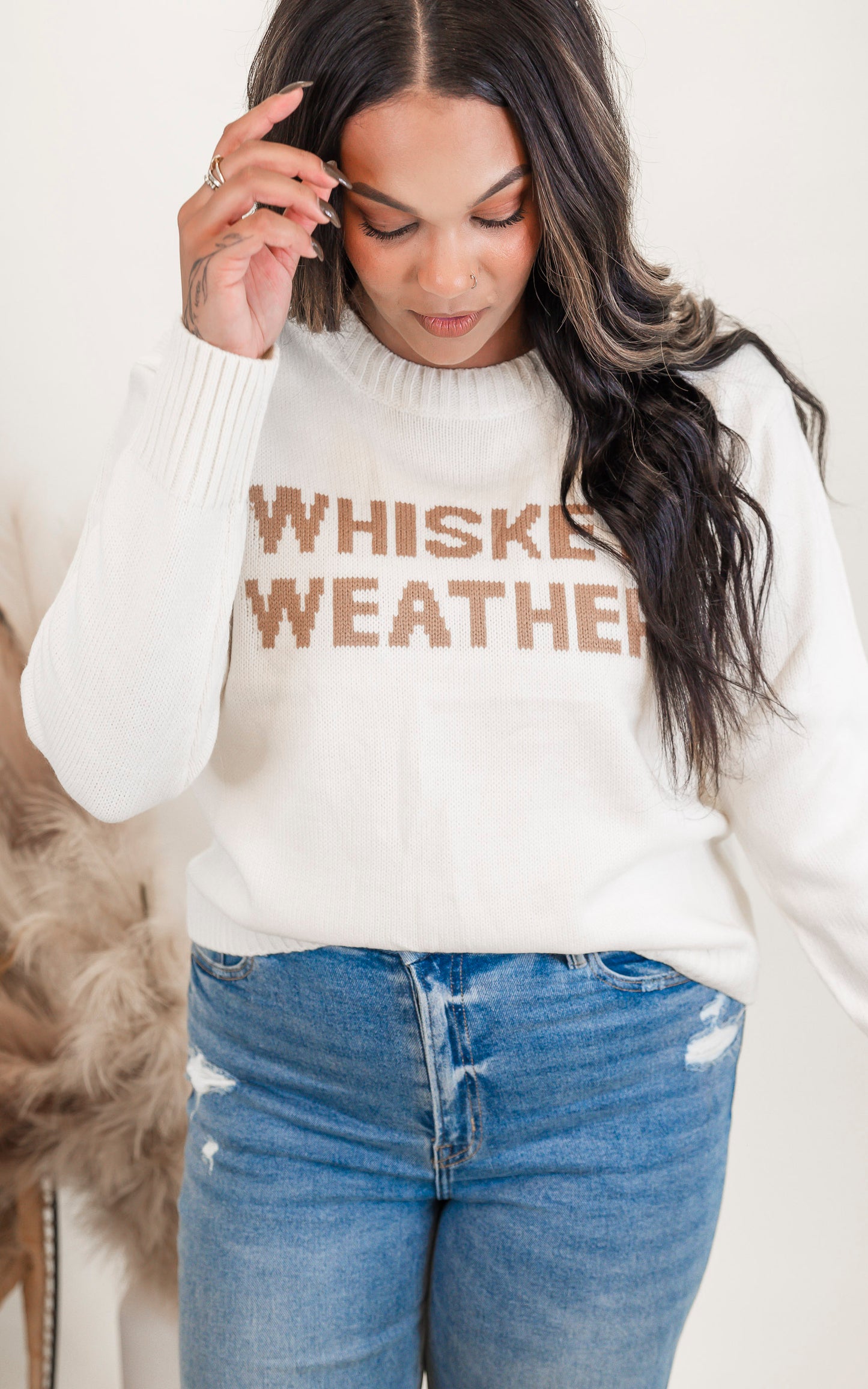 Ivory Whiskey Weather Sweater