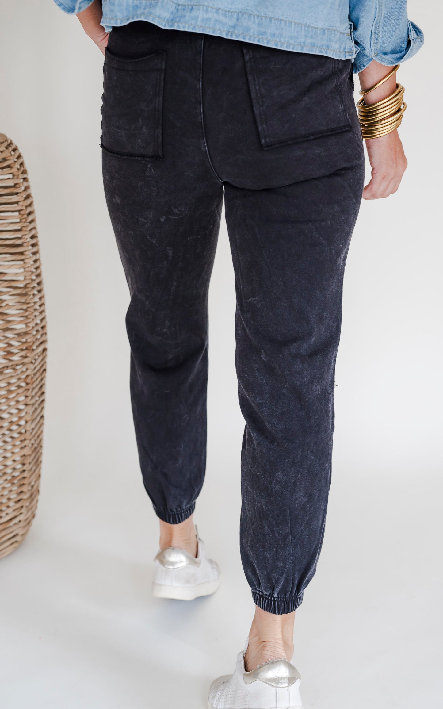 Mineral Wash High Waisted Knit Jogger