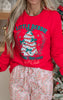 Christmas Cakes Social Club Holiday Red Long Sleeve Graphic Top