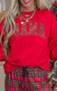 Plaid Mama Holiday Red Graphic Crewneck Sweatshirt