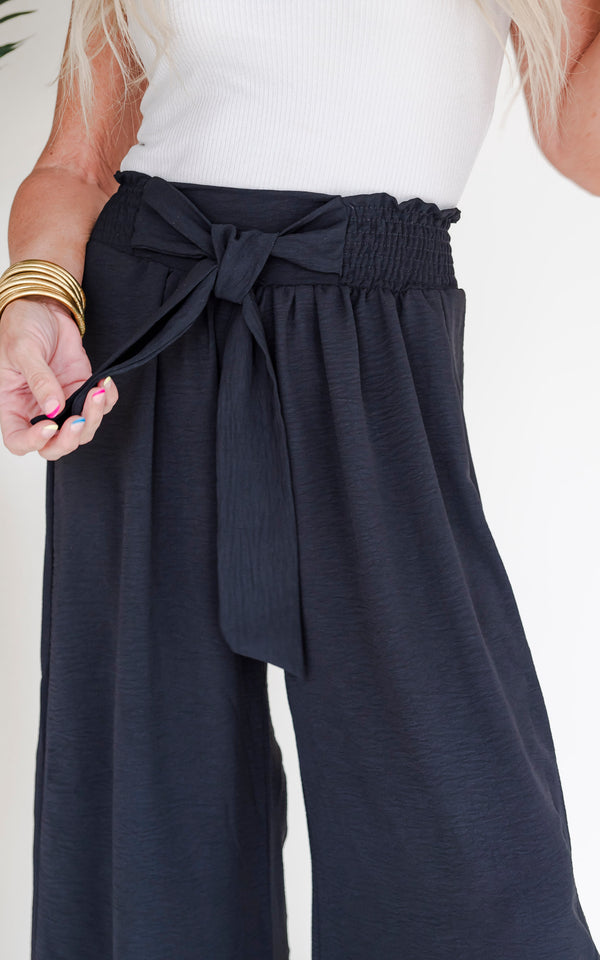 Better in Black Air Flow High-Waist Palazzo Pants