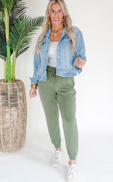 Just Relax High Waisted Solid Knit Jogger