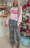 Freezing Check'd Holiday Pink Graphic Crewneck Sweatshirt