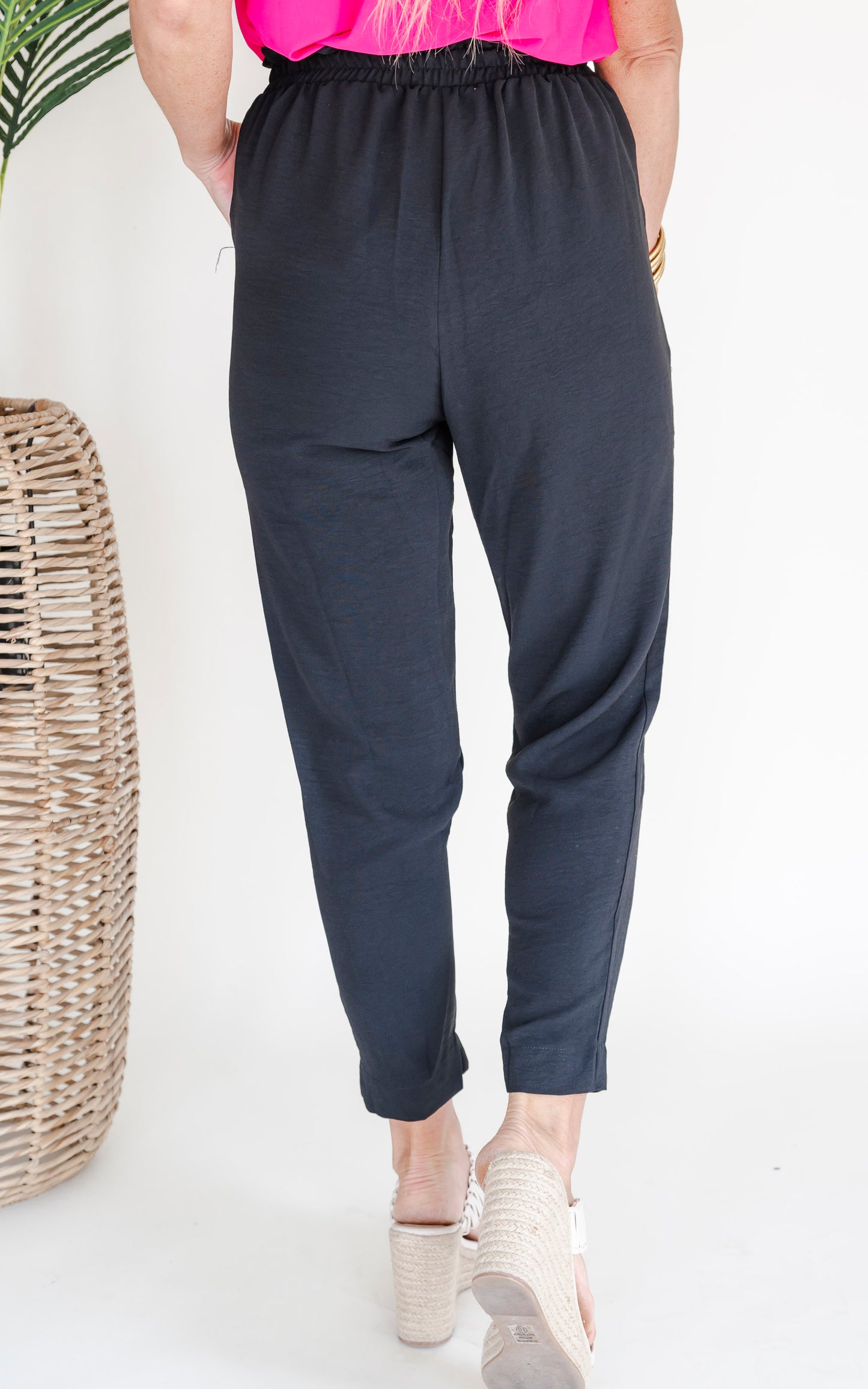 Totally Worth It High Waisted Solid Woven Pant