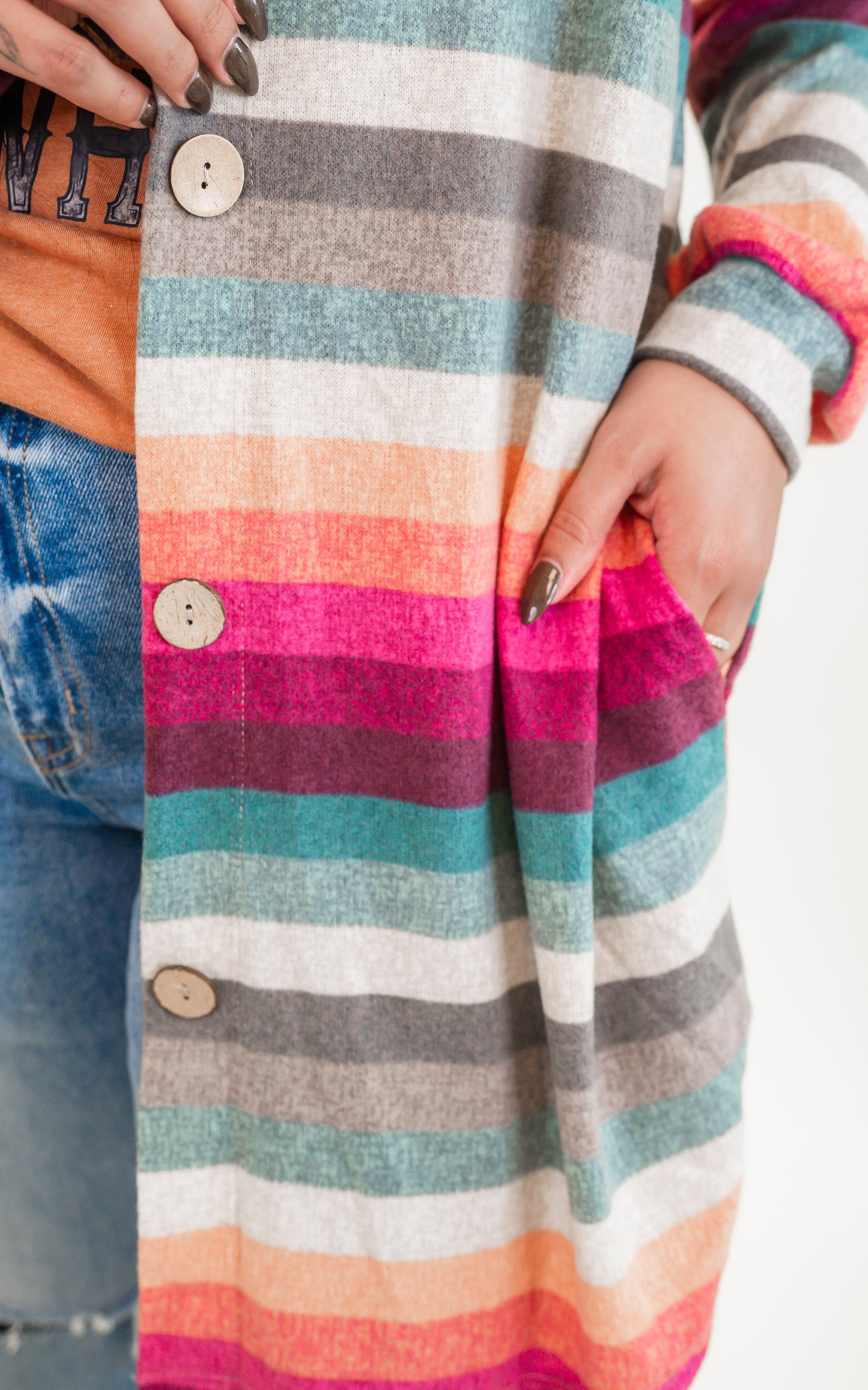 Multi Color Stripe Cardigan