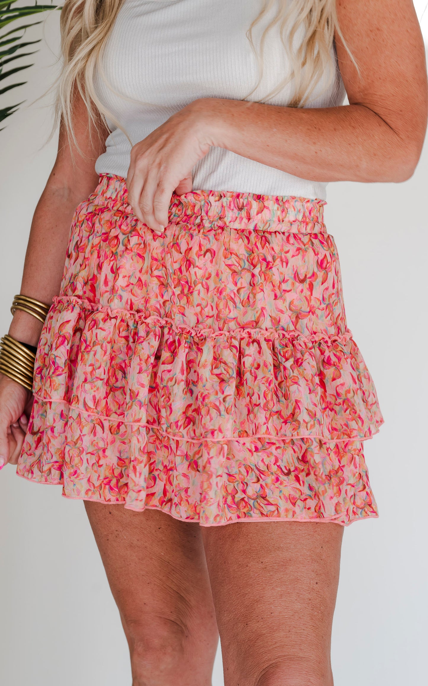 Pink Blossoms Mini Skort