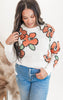 Flower Jacquard Pullover Knit Sweater