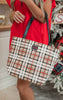 Taupe Tartan Tote - Makeup Junkie Holiday Collab w/ Bad Habit*