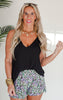 Black Crinkle Solid Cami Top