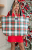 White Tartan Tote - Makeup Junkie Holiday Collab w/ Bad Habit*